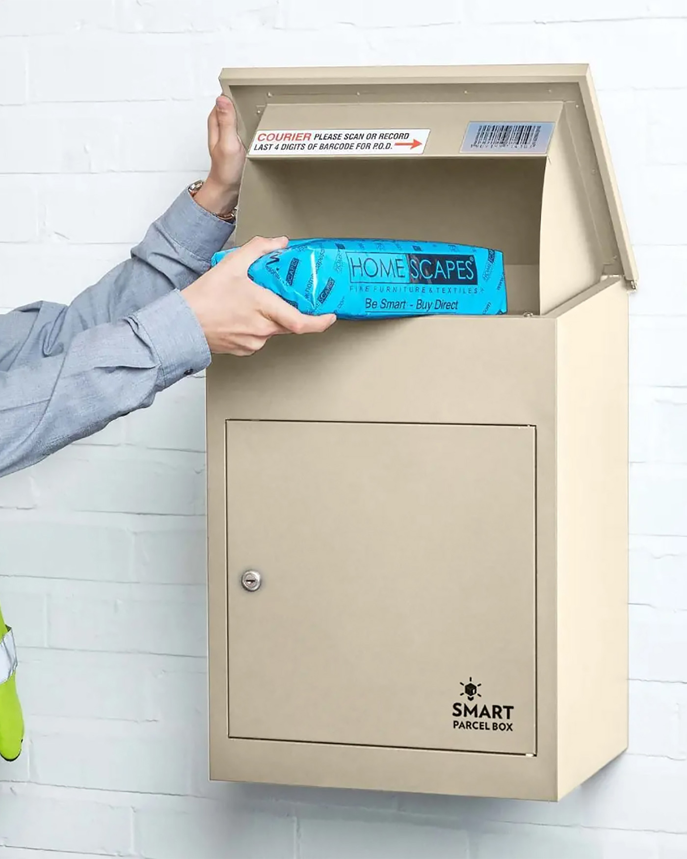 Medium Front Access Cream Smart Parcel Box