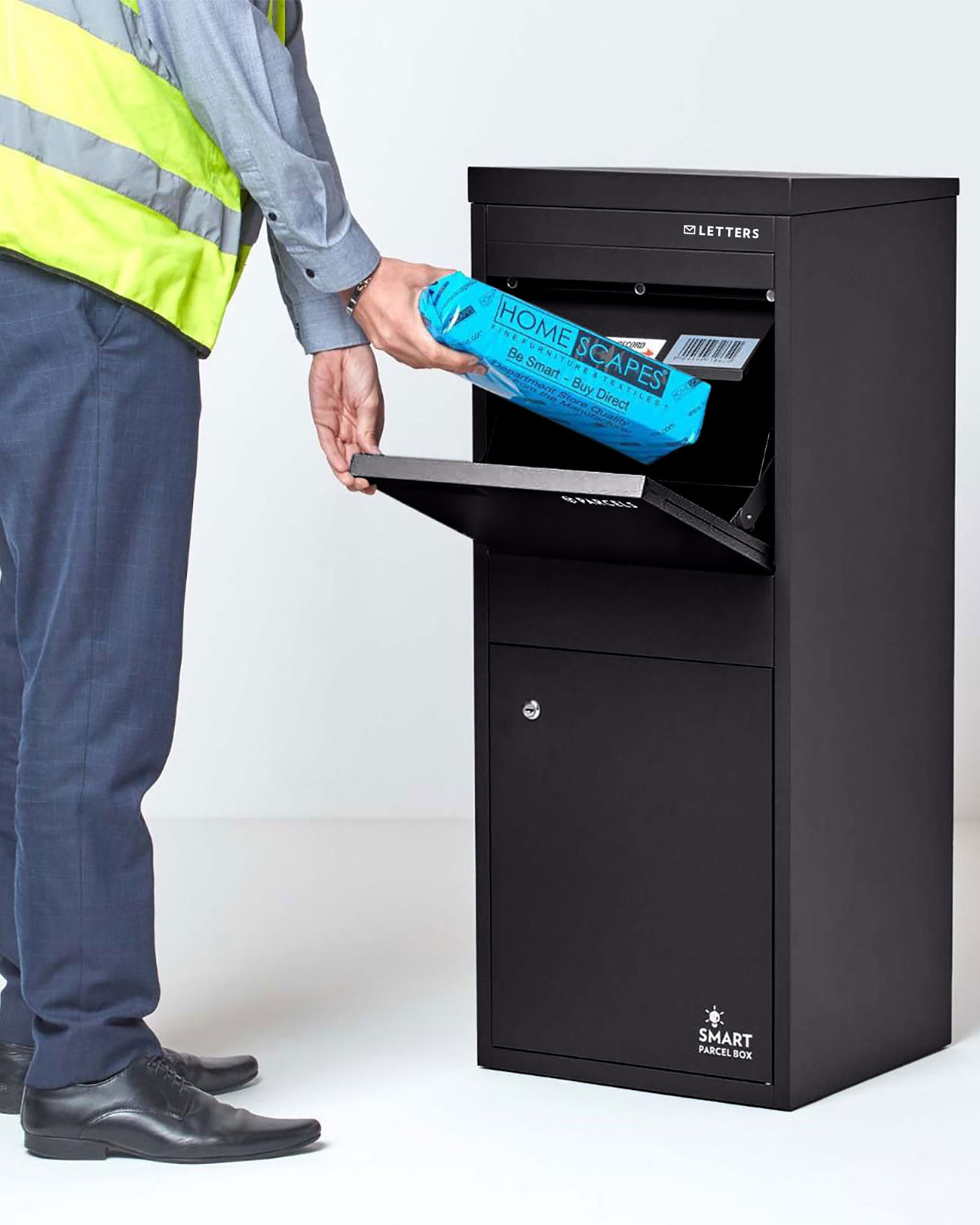 新品SECOND LAB ボックス4個セットNYC MAIL BOX Large Front & Rear Access Black Smart Parcel Box